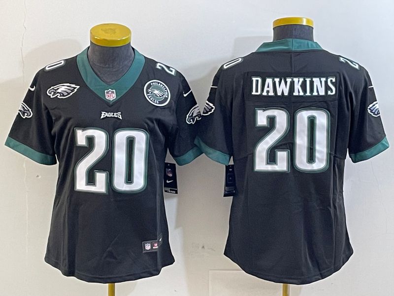 Youth Philadelphia Eagles 20 Dawkins Black 2025 Nike Vapor Limited NFL Jersey style 5